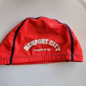 Zara boys youth red swim cap Newport City summer of 82 ages 6-10